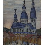Nikifor Krynicki (1895 Krynica - 1968 Folusz), View of the church, 1950s.