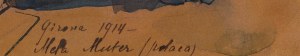 Maria Melania Mutermilch \ Mela Muter (1876 Warszawa - 1967 Paryż), Calle Cundaro, Girona (recto) / Szkic kobiety (verso), 1914