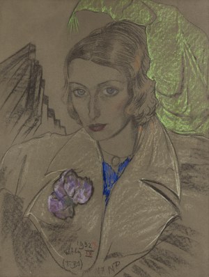 Stanisław Ignacy Witkiewicz Witkacy (1885 Warszawa - 1939 Jeziory na Polesiu), Portret Janiny Turowskiej-Leszczyńskiej, 1932