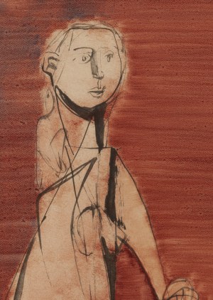 Jankiel Adler (1895 Tuszyn k. Łodzi - 1949 Aldbourne k. Londynu), Akt siedzący, około 1944/1947