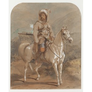 Juliusz Kossak (1824 Nowy Wiśnicz - 1899 Kraków), Jeździec wschodni na koniu, 1852