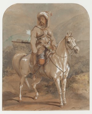 Juliusz Kossak (1824 Nowy Wiśnicz - 1899 Kraków), Jeździec wschodni na koniu, 1852