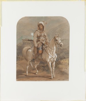Juliusz Kossak (1824 Nowy Wiśnicz - 1899 Kraków), Jeździec wschodni na koniu, 1852