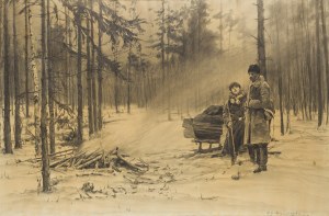 Michał Gorstkin Wywiórski (1861 Warszawa - 1926 Warszawa), Postój przy pułapce