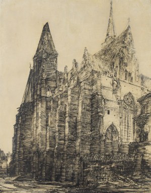Henryk Dąbrowski (1927 Warszawa - 2006 Warszawa), Wrocław - Kościół Świętego Krzyża na Ostrowie Tumskim, 1957