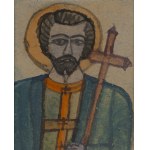 Nikifor Krynicki (1895 Krynica - 1968 Folusz), Christ with a cross, 1950s.