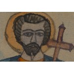 Nikifor Krynicki (1895 Krynica - 1968 Folusz), Christ with a cross, 1950s.