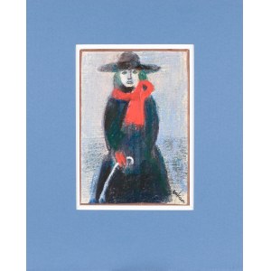 Eugeniusz TUKAN-WOLSKI (1928-2014), Portrét ženy v červeném šátku