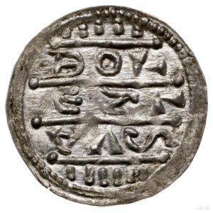 denar, 1157-1166; Aw: Cesarz Fryderyk Barbarossa siedzą...
