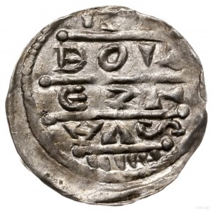 denar, 1157-1166; Aw: Cesarz Fryderyk Barbarossa siedzą...