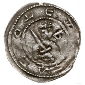 denar, 1157-1166; Aw: Popiersie księcia na wprost trzym...
