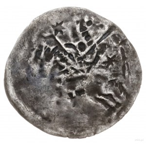 denar jednostronny, 1236-1248; Postać na koniu, w prawo...