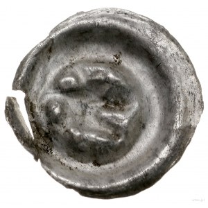 brakteat, XIII w.; Łeb zwierzęcia w lewo; srebro, 18.2 ...