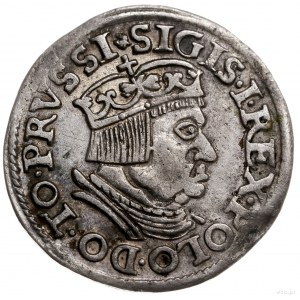 trojak 1537, Gdańsk; popiersie króla z węższą głową, ko...