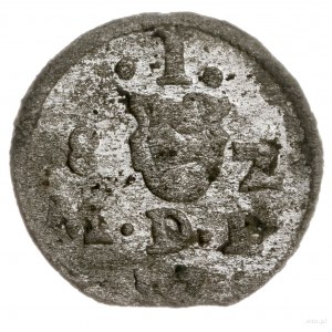 denar 1582, Wilno; Aw: Tarcze herbowe z Orłem i Pogonią...