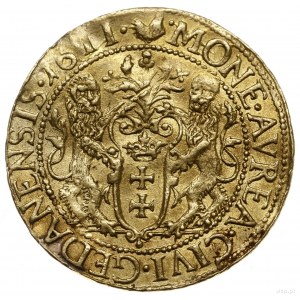 dukat 1611, Gdańsk; Aw: Popiersie króla w dużej kryzie ...