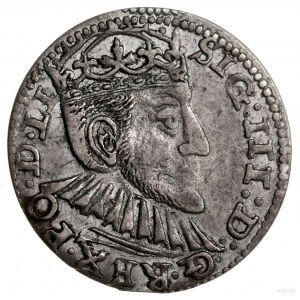 trojak 1590, Ryga; odmiana z dużą głową władcy, nietypo...