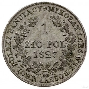 1 złoty 1827, Warszawa; Bitkin 996, H-Cz. 3613, Plage 7...