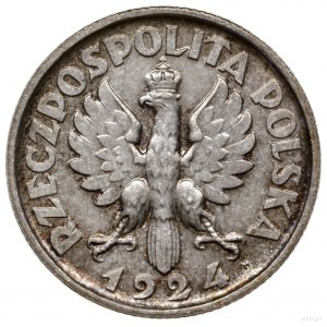 1 złoty 1924, Birmingham; odmiana ze znakiem mennicy w ...
