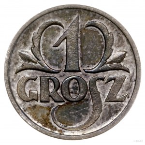 1 grosz 1927, Warszawa; moneta obiegowa ale wybita w sr...