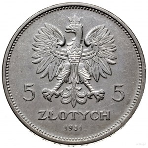 5 złotych 1931, Warszawa; Nike; Parchimowicz 114d; czys...