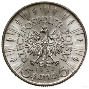 5 złotych 1935, Warszawa; Józef Piłsudski; Parchimowicz...