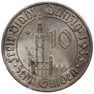 10 guldenów 1935, Berlin; Ratusz Gdański; AKS 7, CNG 52...