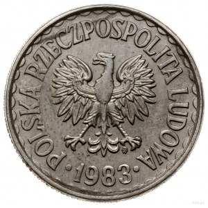 1 złoty 1983, Warszawa; nominał 1, bez napisu PRÓBA; Pa...
