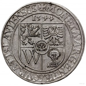 talar, 1544, mennica Wrocław; Aw: Pięciopolowa tarcza h...