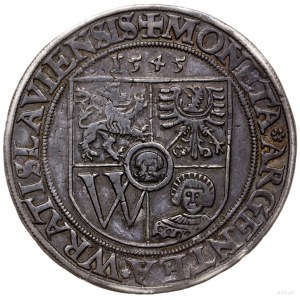 talar, 1545, mennica Wrocław; Aw: Pięciopolowa tarcza h...