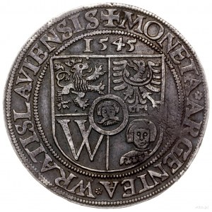 półtalar, 1545, mennica Wrocław; Aw: Pięciopolowa tarcz...