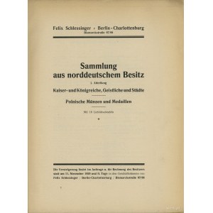 Felix Schlessinger, Münz-Auktion – Sammlung aus norddeu...