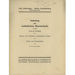 Felix Schlessinger, Münz-Auktion 12 – Sammlung aus ausl...