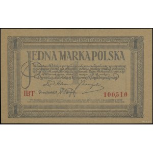1 marka polska 17.05.1919; seria IBT, numeracja 100,510...