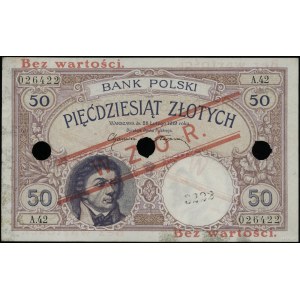 50 złotych 28.02.1919; seria A.42, numeracja 026422, cz...