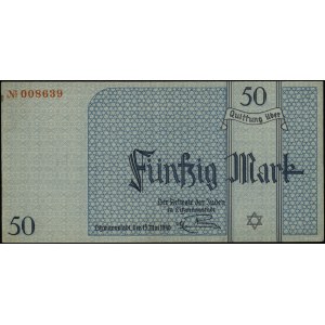 50 marek 15.05.1940; numeracja 008639, papier ze znakie...
