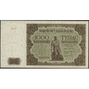 1.000 złotych 15.07.1947; seria F, numeracja 5899470, o...