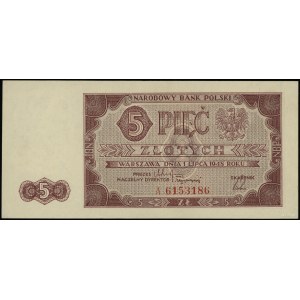 5 złotych 1.07.1948; seria A, numeracja 6153186; Lucow ...