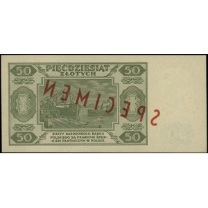 50 złotych 1.07.1948, seria A; numeracja 1234567 / 8901...