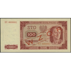 100 złotych 1948; seria EY, numeracja 0000002, obustron...