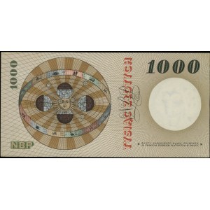 1.000 złotych 25.10.1965; seria A, numeracja 0086520; L...
