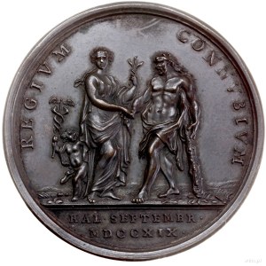 medal wybity na pamiątkę zaślubin księżniczki Klementyn...