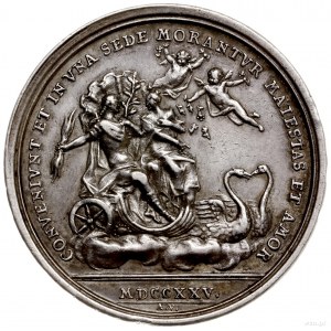 medal wybity na pamiątkę zaślubin Ludwika XV z Marią Le...