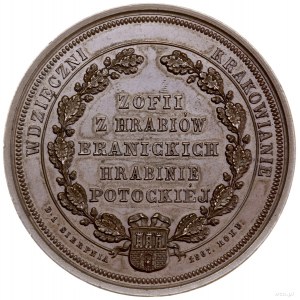medal wybity w podzięce Zofii Potockiej, 1867, Wiedeń, ...
