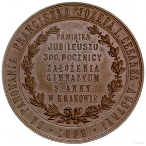 Galicja; medal na pamiątkę 300. rocznicy założenia gimn...