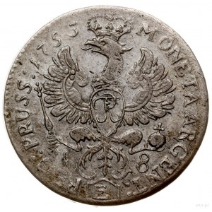 ort (18 groszy), 1753 E, mennica Królewiec; w legendzie...
