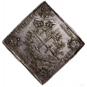 klipa talara, 1693, mennica Drezno; Aw: Monogram władcy...