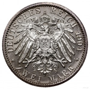 2 marki, 1904, mennica Berlin; wybite na 400. rocznicę ...