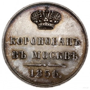żeton koronacyjny, 1856, Aw: Ukoronowany monogram Aleks...