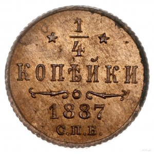 1/4 kopiejki, 1887 СПБ, mennica Petersburg; Bitkin 210,...